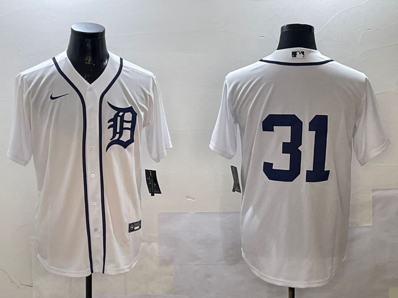 Men Detroit Tigers 31 No Name White Game 2025 Nike MLB Jersey style 1